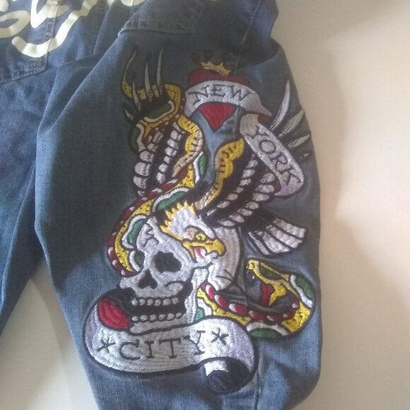 Y2K Ed Hardy Womens Flare Leg New York Jeans Sz 30 new with tags - Picture 6 of 7